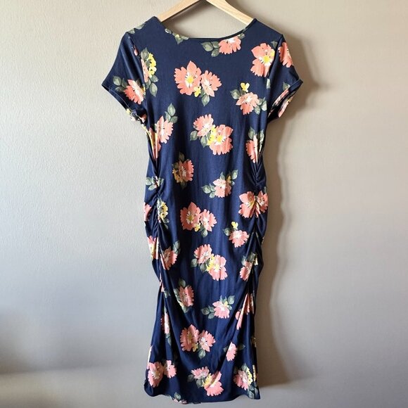 Women's Maternity L Isabel Ingrid & Isabel Short Sleeve T-Shirt Dress Floral - Picture 3 of 7